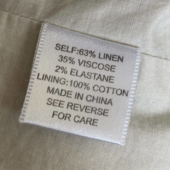 Astrid Linen Blend Beige Blazer Open Front Waterfall Lined Size 6 - Picture 10 of 11